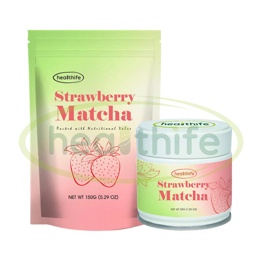 Biologische Aardbei Matcha Latte