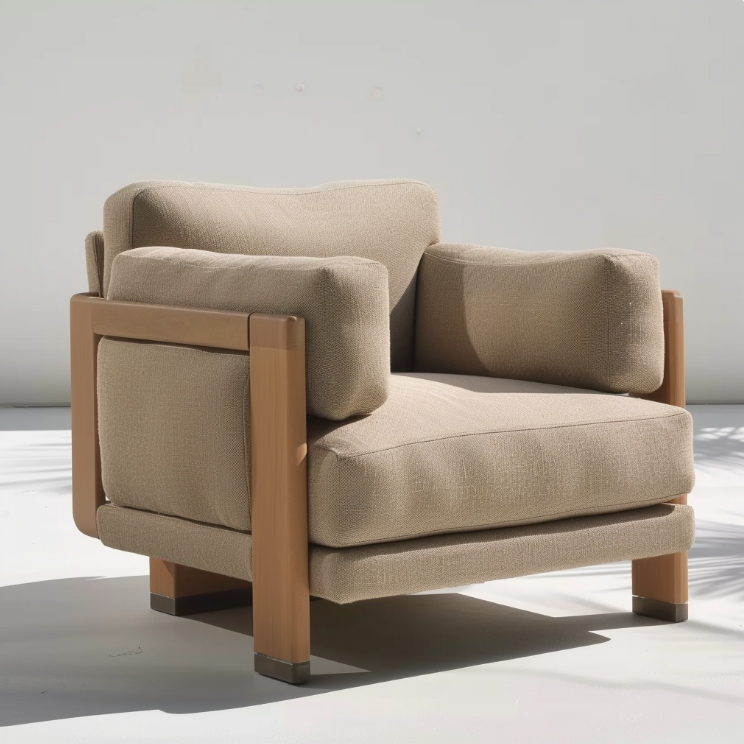 Luxueuze Teakhouten Accentstoel