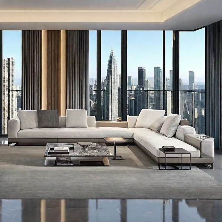 Luxe Italiaanse Leren Hoekbank