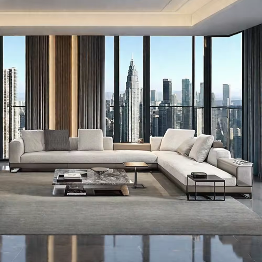 Luxe Italiaanse Leren Hoekbank