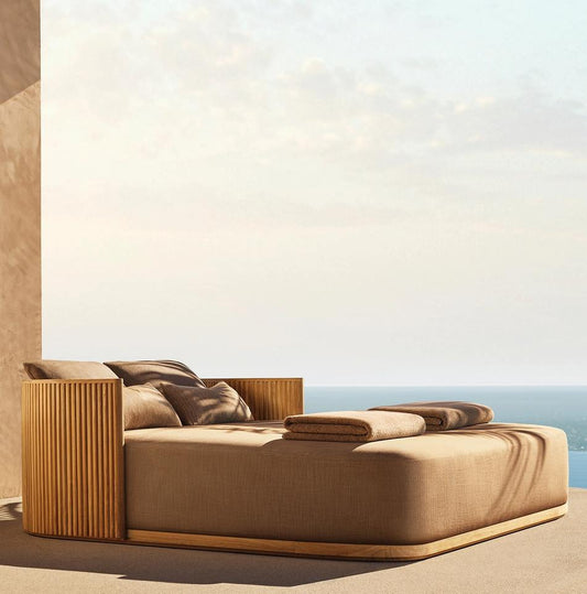 Luxe Teak Houten Lounge Chaise