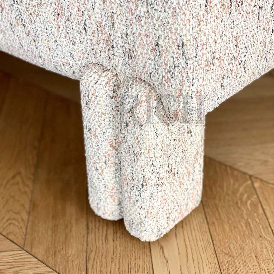 Luxe Nordic Velours Bank met Houten Basis