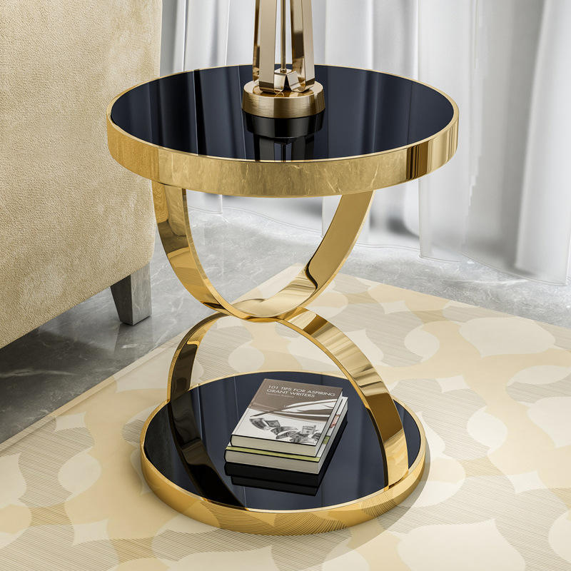 Luxueuze Glazen Marmeren Salontafel Set