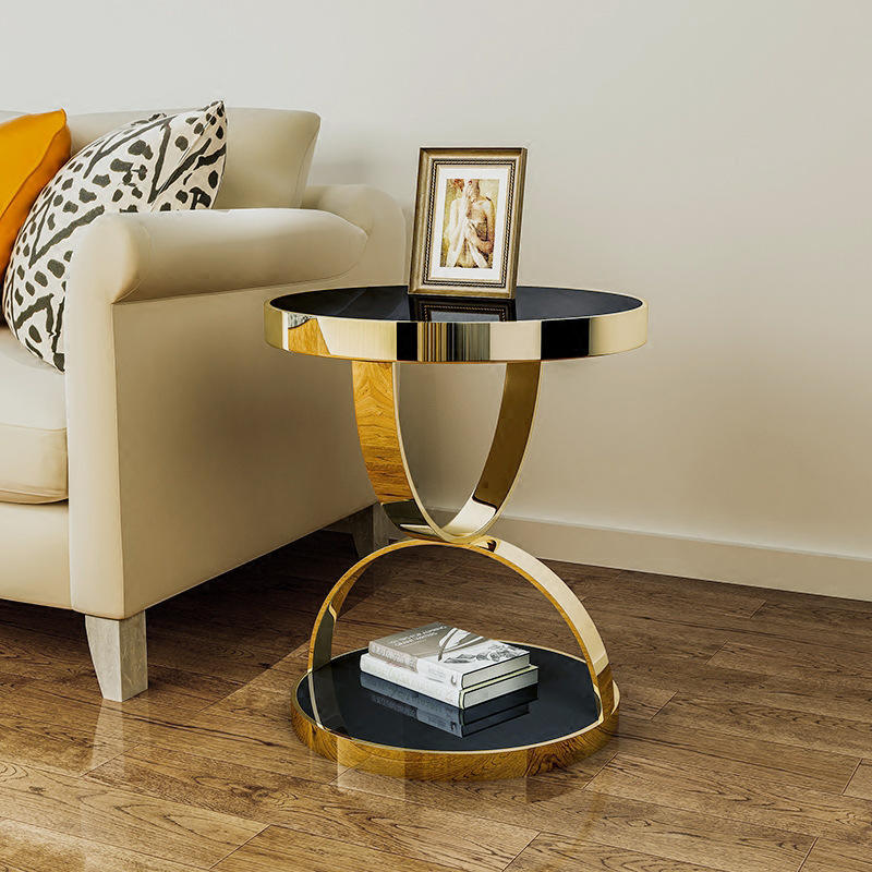 Luxueuze Glazen Marmeren Salontafel Set