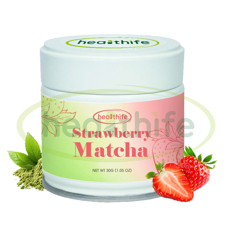 Biologische Aardbei Matcha Latte