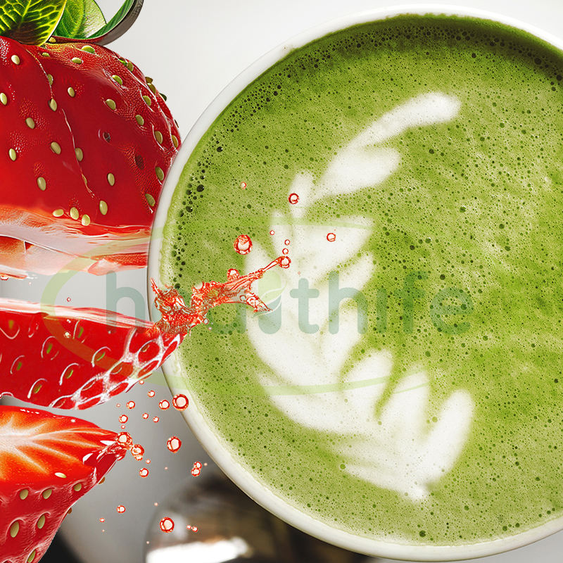 Biologische Aardbei Matcha Latte
