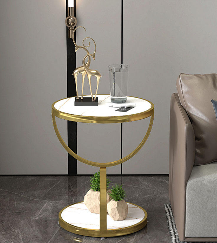 Luxueuze Glazen Marmeren Salontafel Set