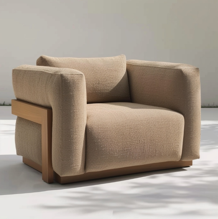 Luxueuze Teakhouten Accentstoel