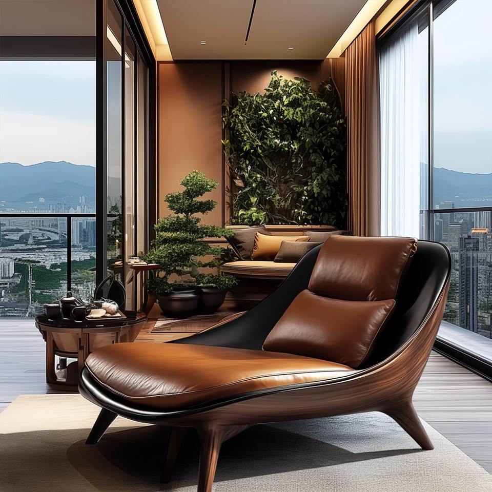 Luxe Elegante Lederen Fauteuil