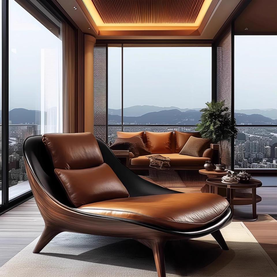 Luxe Elegante Lederen Fauteuil