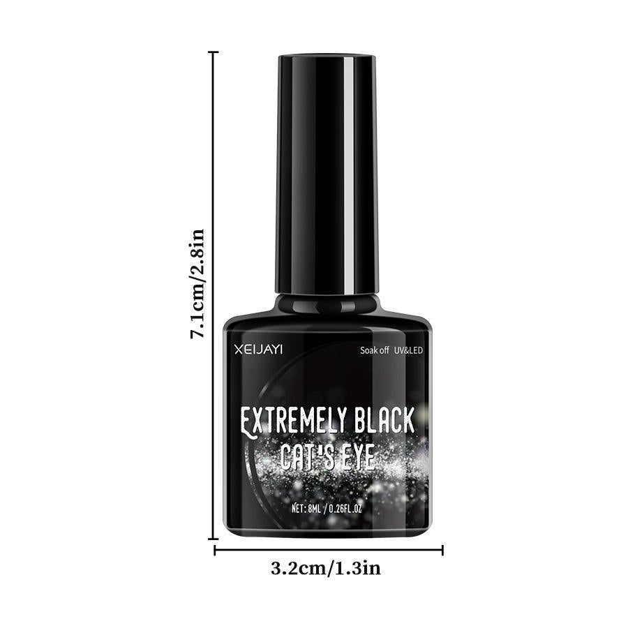 Nail Polish Extreme Black Crystal Cat-Eye 2 stuks
