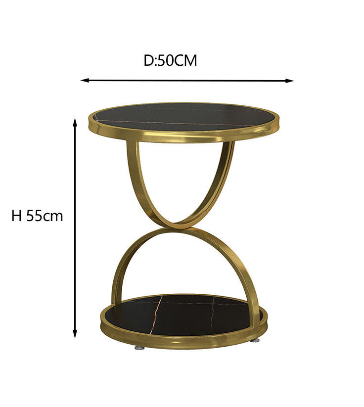 Luxueuze Glazen Marmeren Salontafel Set