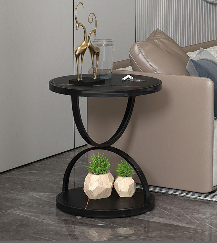 Luxueuze Glazen Marmeren Salontafel Set