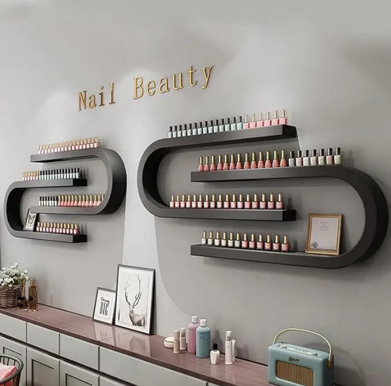 Elegante Wandmontage Nagellak Display Rek 2 stuks