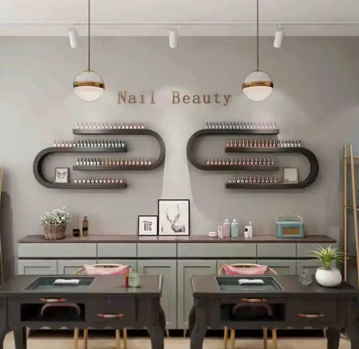 Elegante Wandmontage Nagellak Display Rek 2 stuks