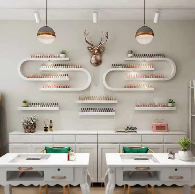 Elegante Wandmontage Nagellak Display Rek 2 stuks